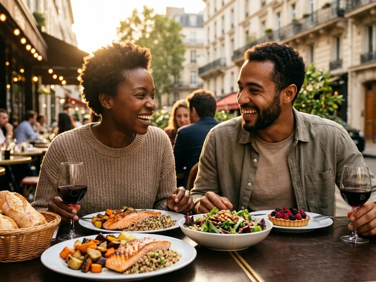 Quelques amis partagent un repas détendu autour d’une table