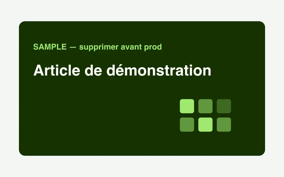 Article de démonstration